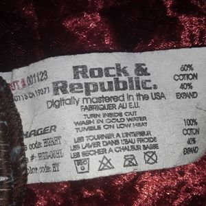 Rock &Republic Swarovski Crystal Jean MADE IN USA